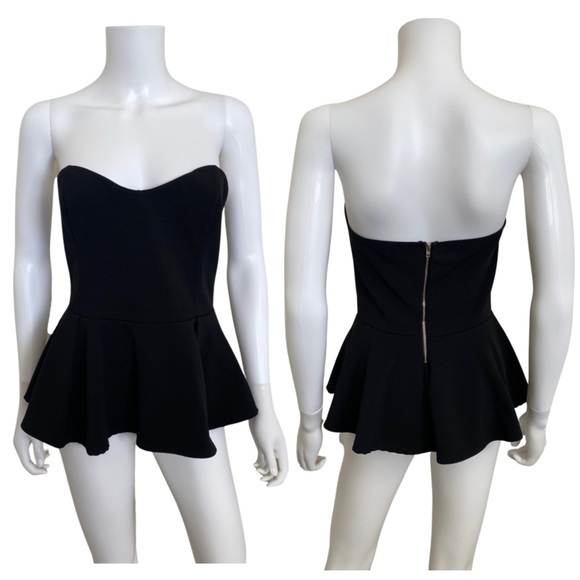Lush Tops - Lush Peplum Strapless Top